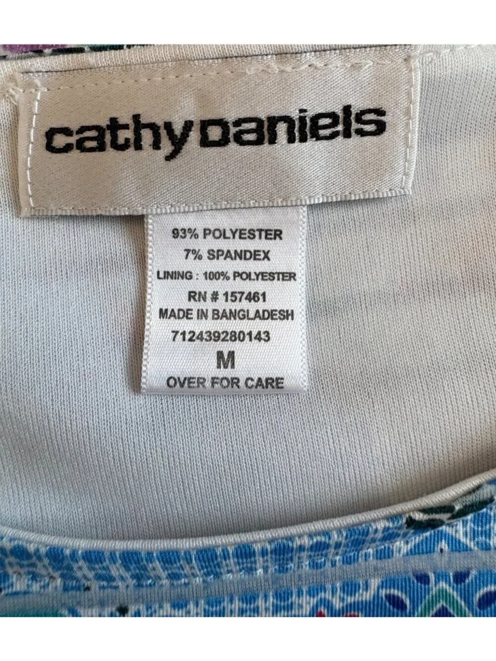 Cathy Daniels Bohemian Multicolor Classic Cottage Short-Sleeve Blouse Womens M - Picture 5 of 9